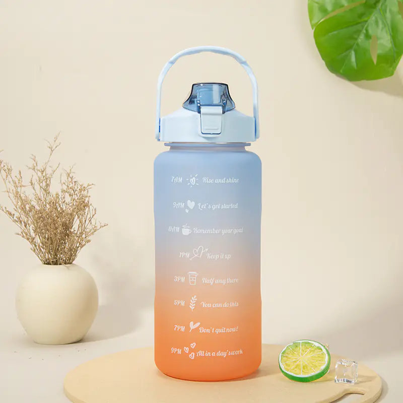 2L Large Capacity Water Bottle with Straw