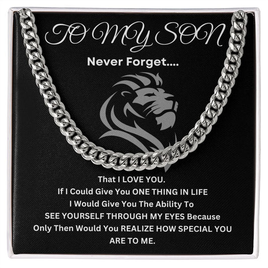 To My Son Cuban Link (Special) (Stainless Steel and Gold Variations)