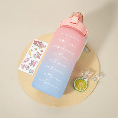 2L Large Capacity Water Bottle with Straw