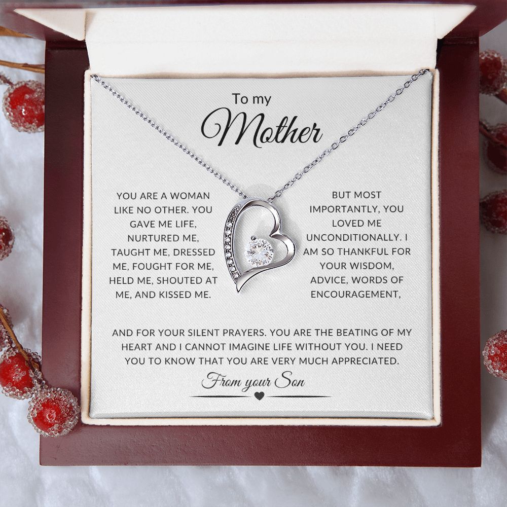 To my Mother Forever Love Necklace/From your SON | Mother's Day Necklace (Yellow & White Gold Variations)