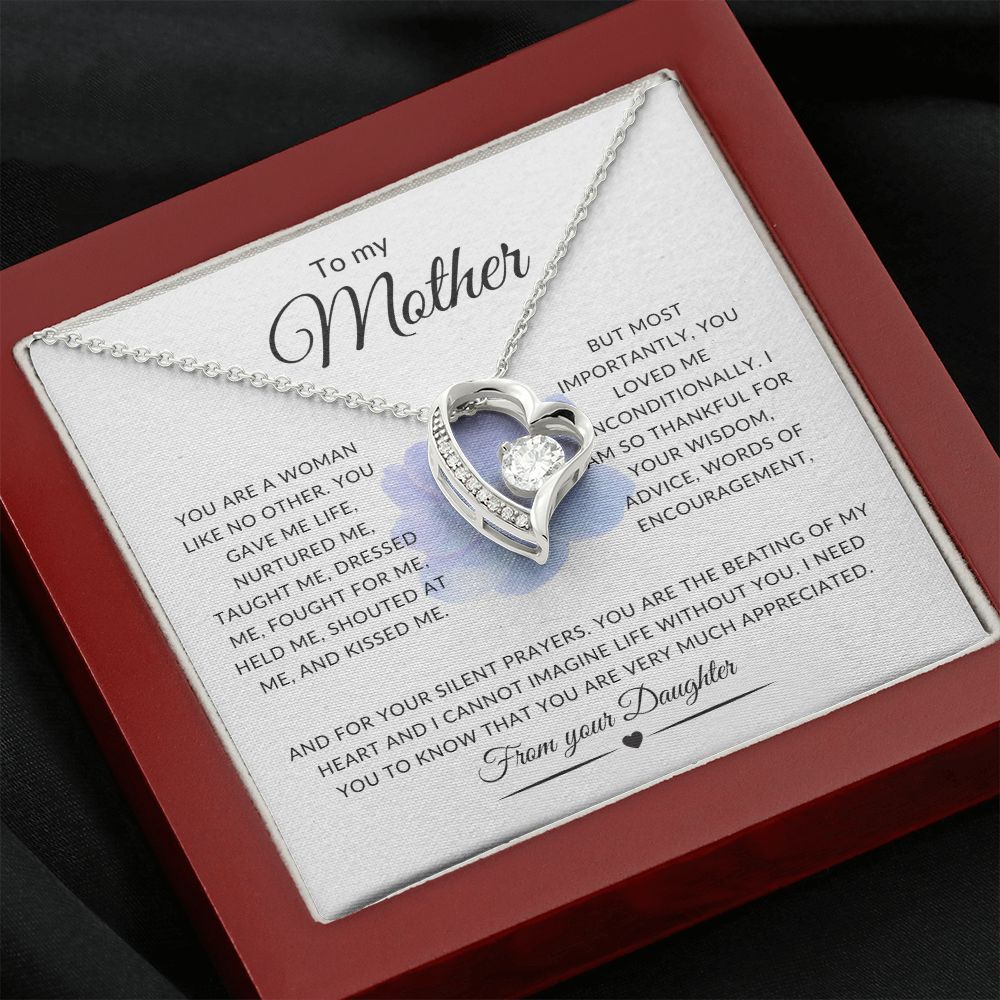 To my Mother Forever Love Necklace/From your DAUGHTER | Mother's Day Necklace (Yellow & White Gold Variations)