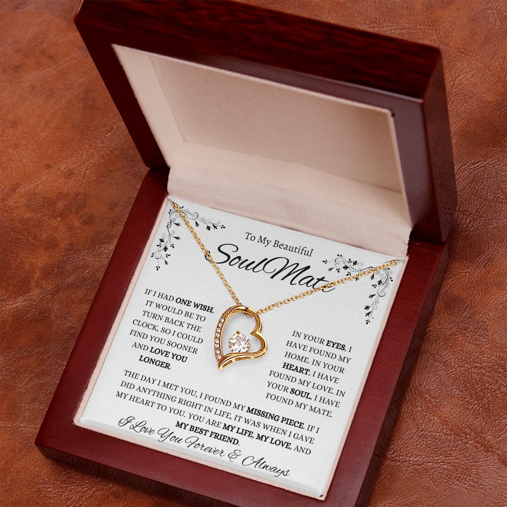 Forever Love My Soulmate Necklace (Yellow & White Gold Variations)