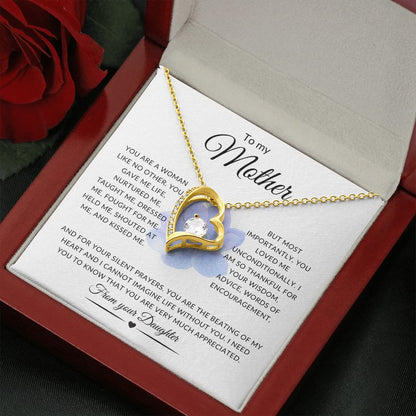 To my Mother Forever Love Necklace/From your DAUGHTER | Mother's Day Necklace (Yellow & White Gold Variations)