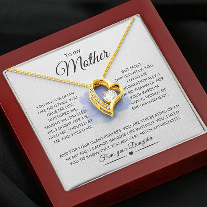 To my Mother Forever Love Necklace/From your DAUGHTER | Mother's Day Necklace (Yellow & White Gold Variations)