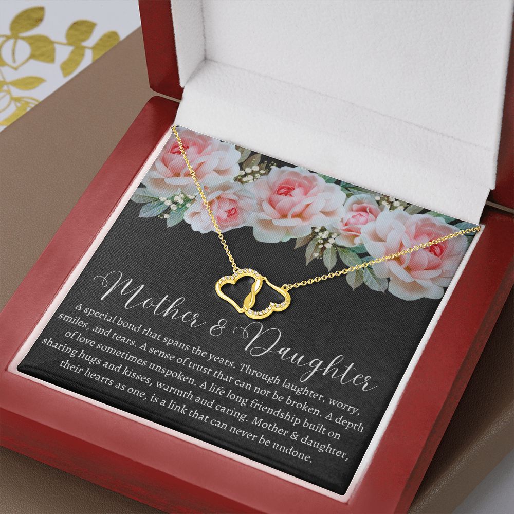 Mother & Daughter Special Bond | Mother's Day Necklace (10k Solid Yellow Gold w/18 Diamonds)