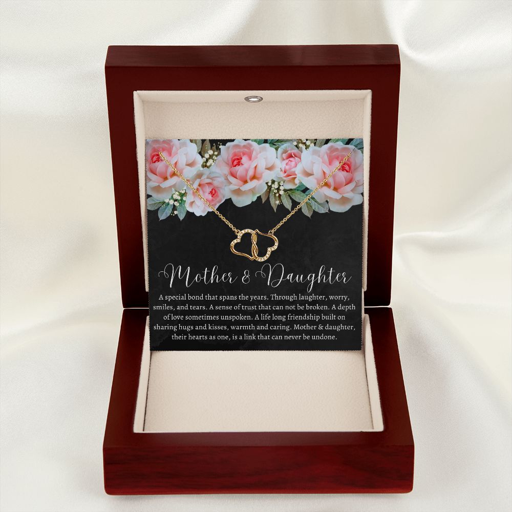 Mother & Daughter Special Bond | Mother's Day Necklace (10k Solid Yellow Gold w/18 Diamonds)