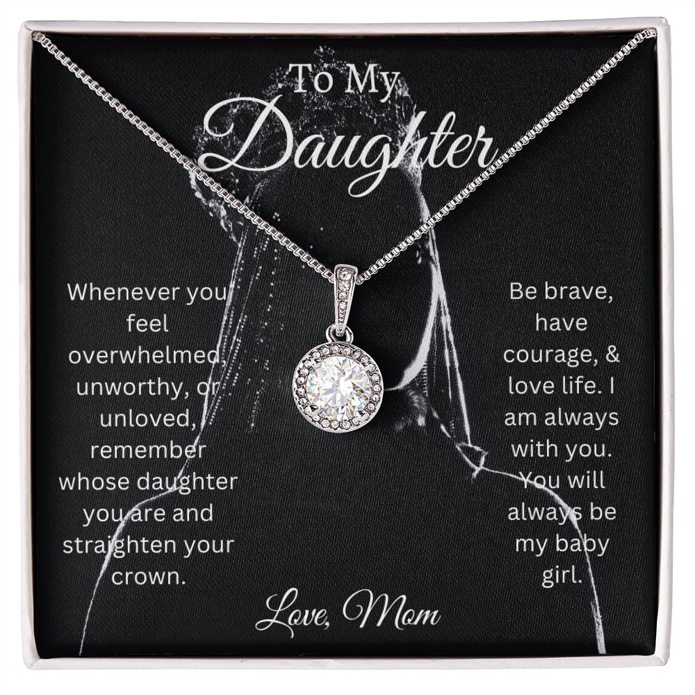 To My Daughter|Crown|Love, Mom - Eternal Hope Necklace