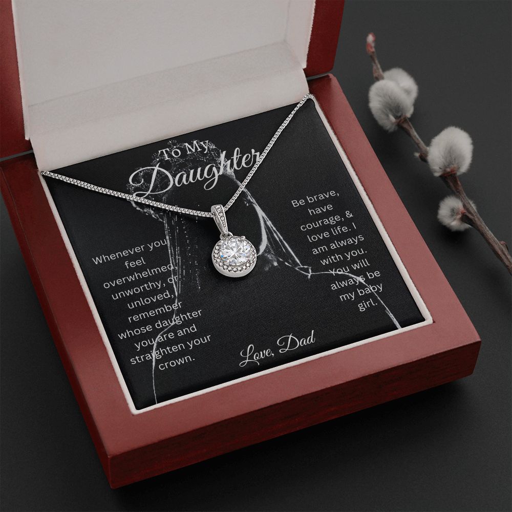 To My Daughter|Crown|Love, Dad - Eternal Hope Necklace