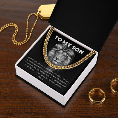 To My Son Never Forget Necklace (Stainless Steel or 14k Gold Variations)