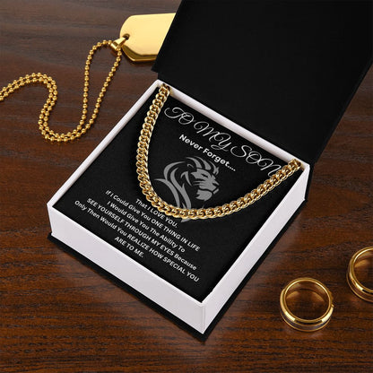 To My Son Cuban Link (Special) (Stainless Steel and Gold Variations)