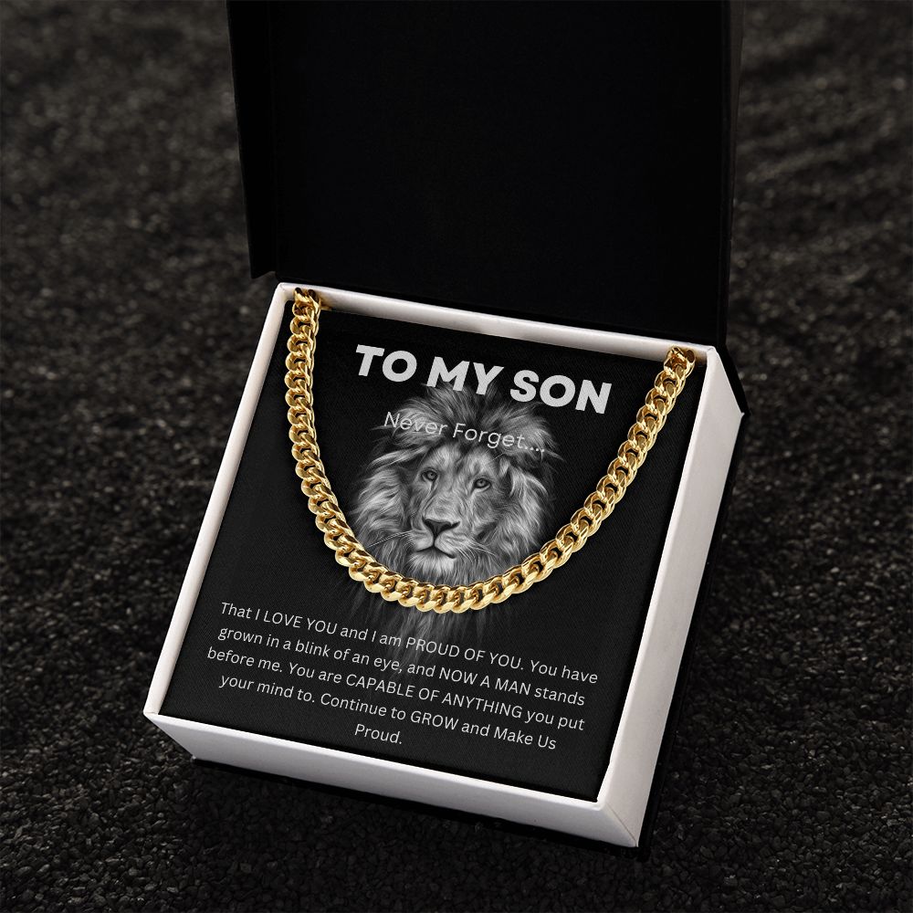 To My Son Never Forget Necklace (Stainless Steel or 14k Gold Variations)