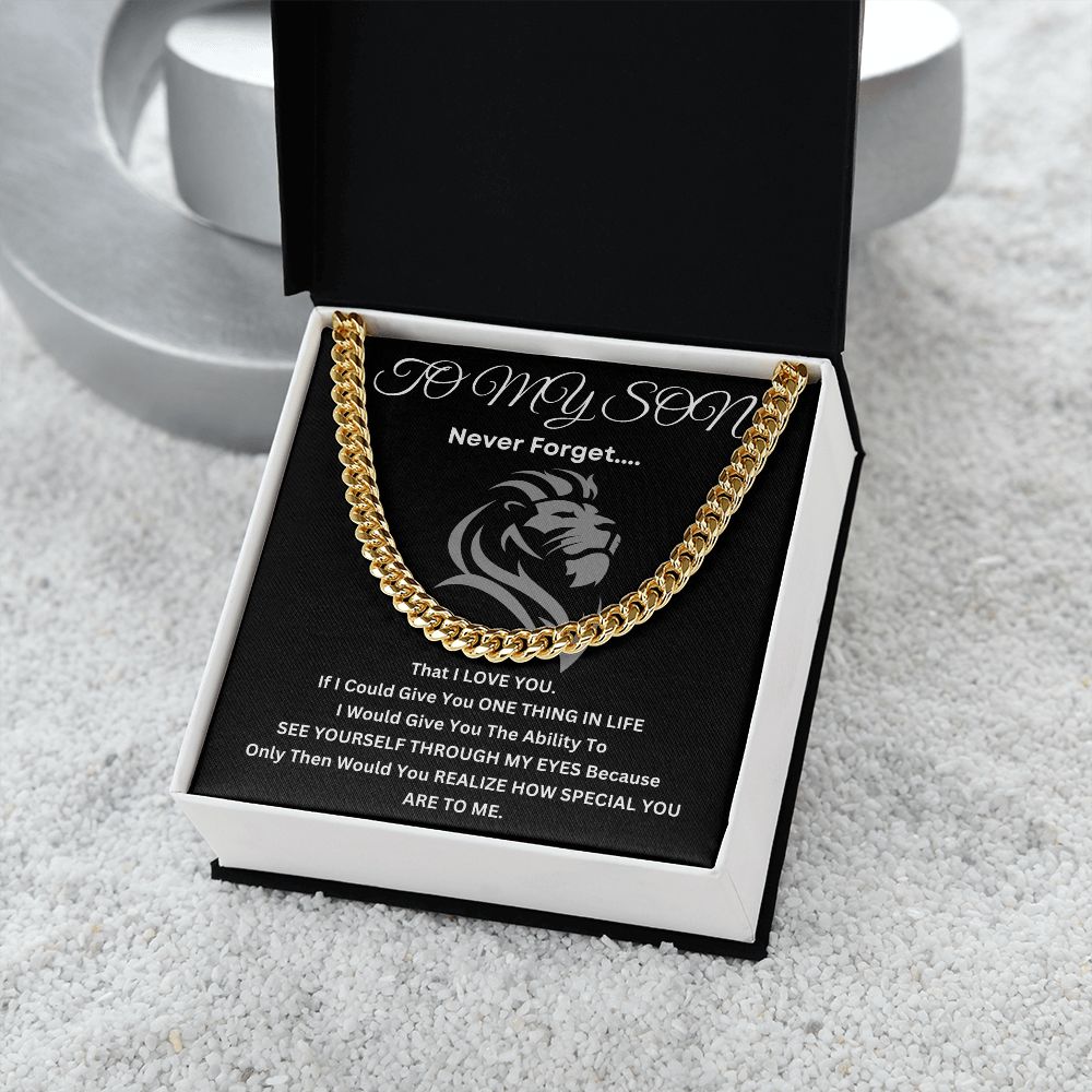 To My Son Cuban Link (Special) (Stainless Steel and Gold Variations)