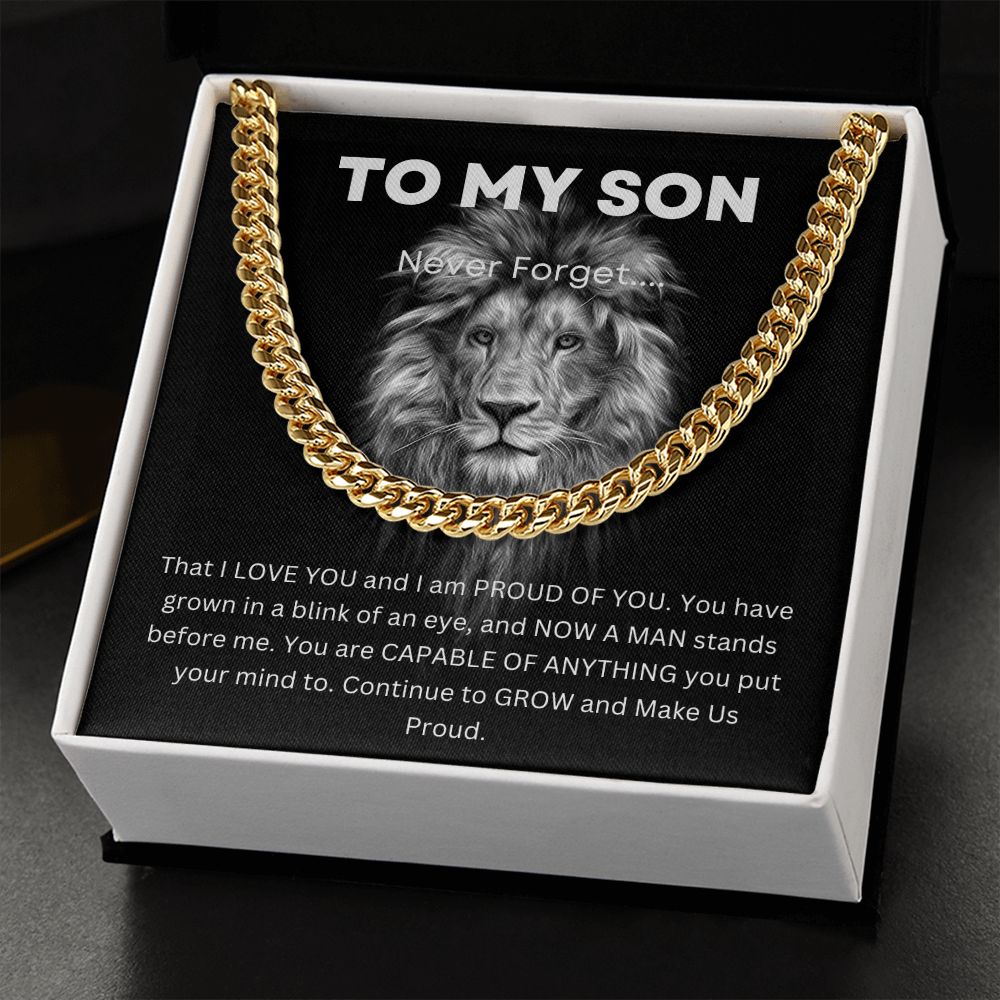 To My Son Never Forget Necklace (Stainless Steel or 14k Gold Variations)