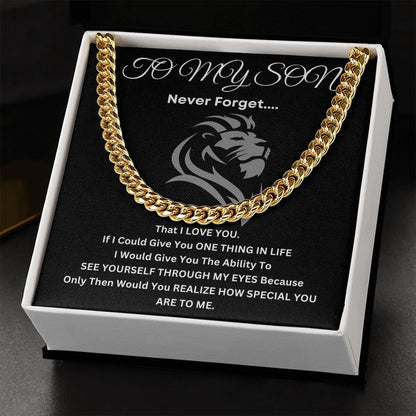 To My Son Cuban Link (Special) (Stainless Steel and Gold Variations)