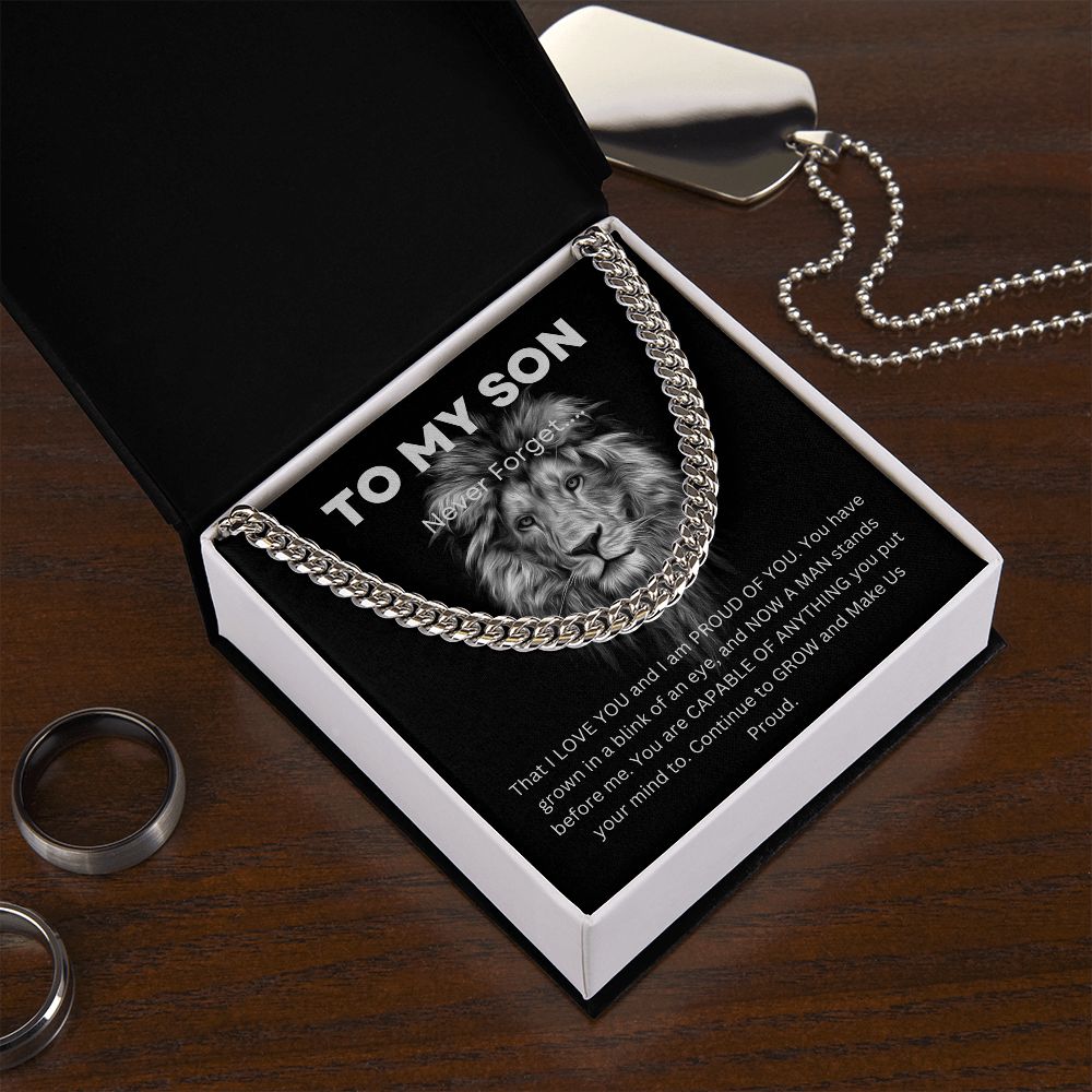 To My Son Never Forget Necklace (Stainless Steel or 14k Gold Variations)