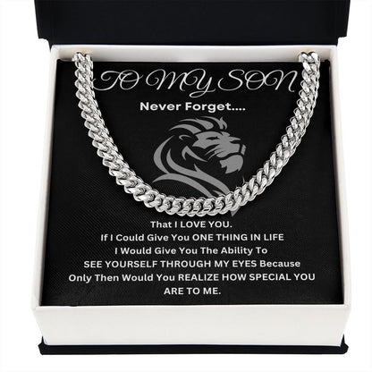 To My Son Cuban Link (Special) (Stainless Steel and Gold Variations)