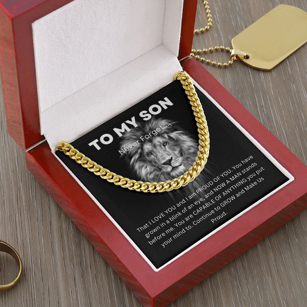 To My Son Never Forget Necklace (Stainless Steel or 14k Gold Variations)