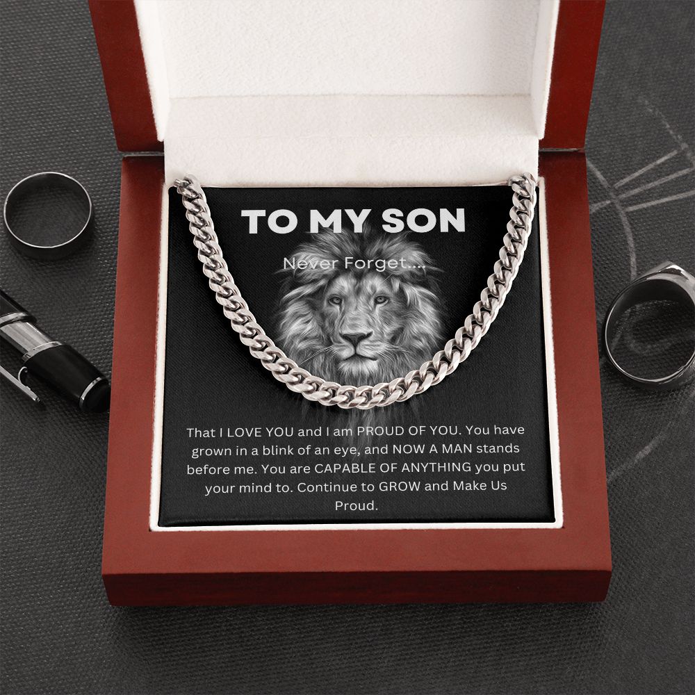 To My Son Never Forget Necklace (Stainless Steel or 14k Gold Variations)