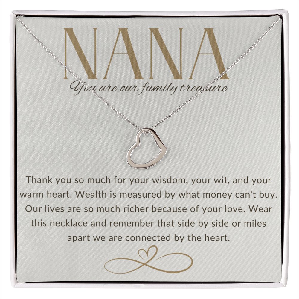 NANA Delicate Heart Necklace (White or Yellow Gold Variations)