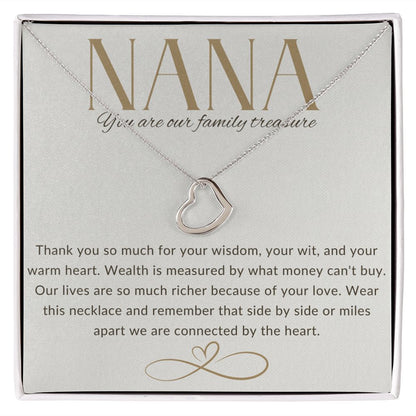 NANA Delicate Heart Necklace (White or Yellow Gold Variations)