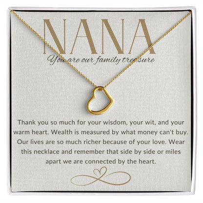 NANA Delicate Heart Necklace (White or Yellow Gold Variations)