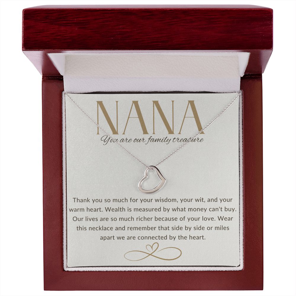 NANA Delicate Heart Necklace (White or Yellow Gold Variations)