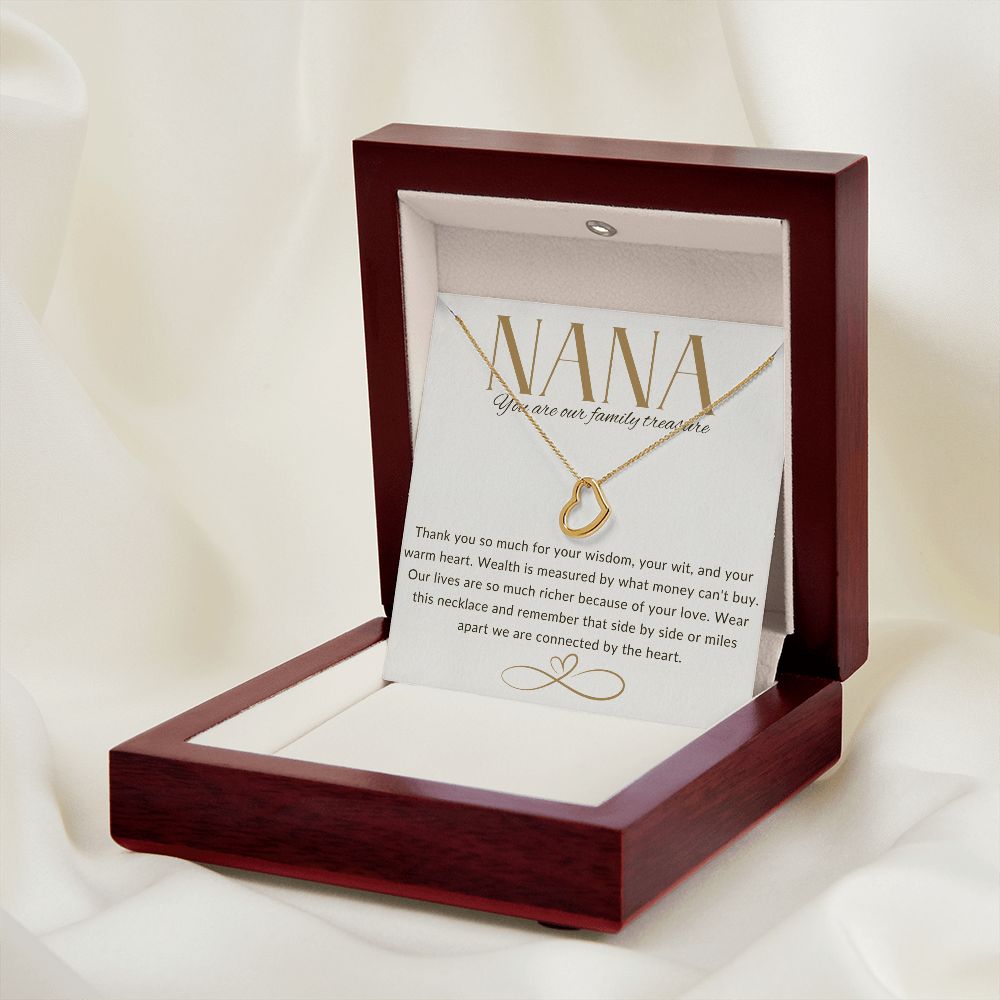 NANA Delicate Heart Necklace (White or Yellow Gold Variations)