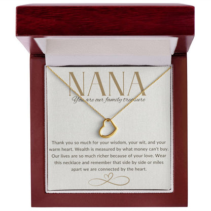 NANA Delicate Heart Necklace (White or Yellow Gold Variations)