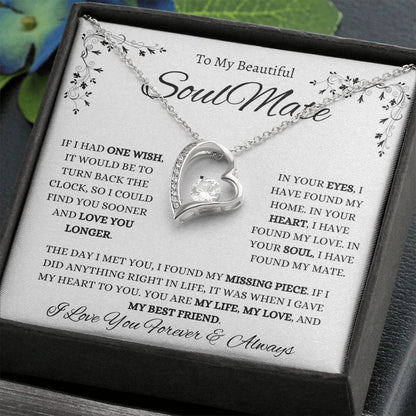 Forever Love My Soulmate Necklace (Yellow & White Gold Variations)