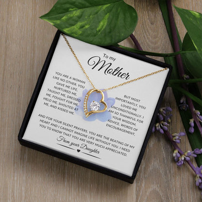 To my Mother Forever Love Necklace/From your DAUGHTER | Mother's Day Necklace (Yellow & White Gold Variations)