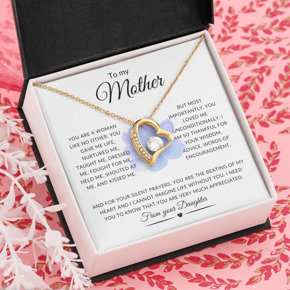 To my Mother Forever Love Necklace/From your DAUGHTER | Mother's Day Necklace (Yellow & White Gold Variations)